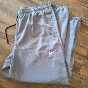 Womens Nike Light Gray Dri Fit Joggers with White Swoosh Large EUC